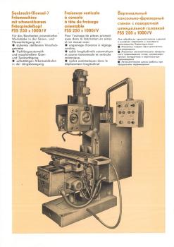 Universal-Konsol-Fräsmaschine AUERBACH WMW Fritz Heckert FSS 250x1000/V Bedienanleitung als Download
