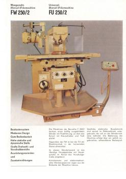 AUERBACH WMW Fritz Heckert F250x1000/2 und FU250x1000/2 Bedienanleitung als Download (Ausgabe 2/91)