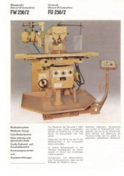 Universal-Konsol-Fräsmaschine AUERBACH WMW Fritz Heckert FW 250x1000 /2 Bedienanleitung als Download