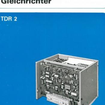 Bedienungs- Inbetriebnahme und Wartungsvorschriften für Gleichrichter TDR2 als Download